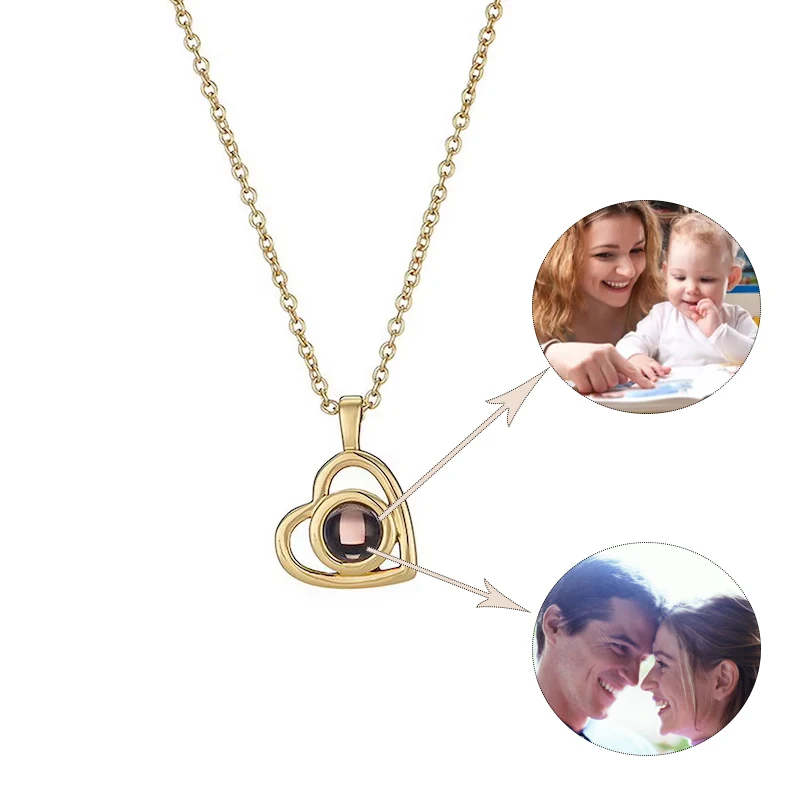 Custom Projection Photo Necklace Personalized Pet Photo Pendant Chain Pet Memorial Gift Anniversary gift Valentine\'s 2022