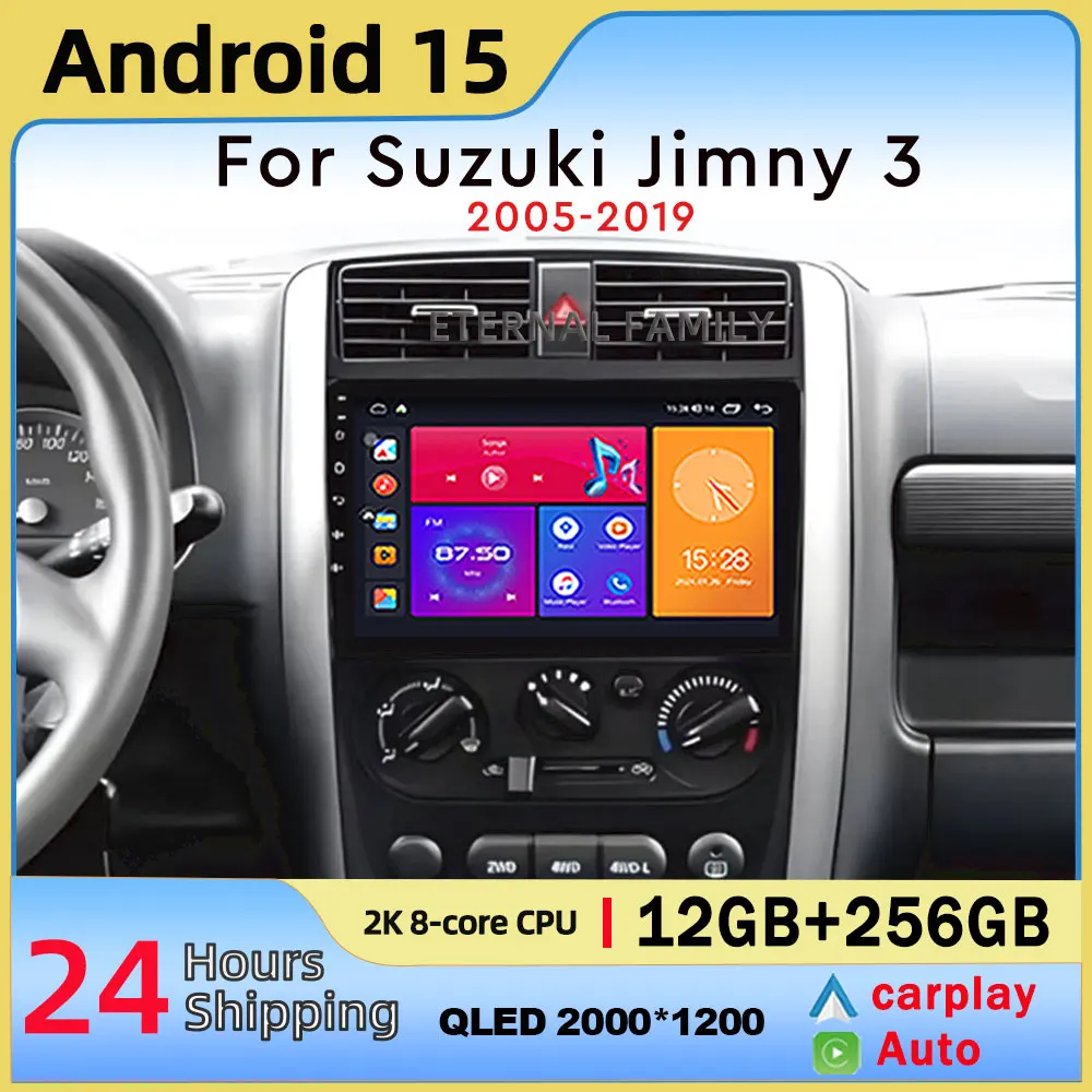 راديو سيارة أندرويد 15 لسوزوكي جيمي 3 2005 - 2019 carplay فيديو Pla GPS فيديو Autoradio الملاحة راديو ستيريو 5G DVD BT WIFI