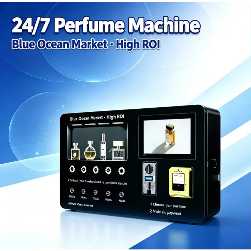 Mall Perfume Kiosk Self Service Fragrance Vending Machine Card Payment Coin Operated LCD Display Cosmetics Retail Equipment
