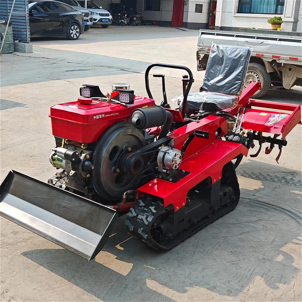 Hot-selling Chinese Agricultural Garden Multi-functional Tracked Tractor-type Small Rotary Tiller