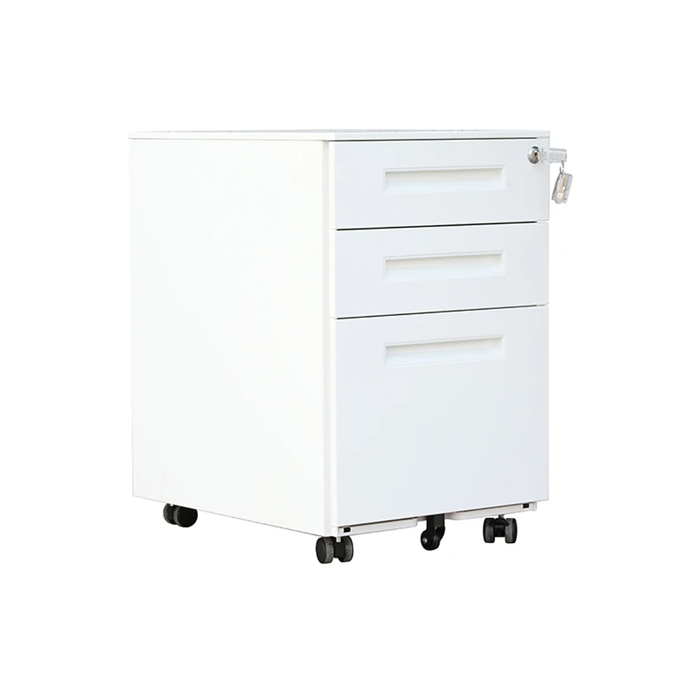 

Modern Metal Steel Under Desk Locking Mobile 3 Drawer File Cabinet for Office Home School