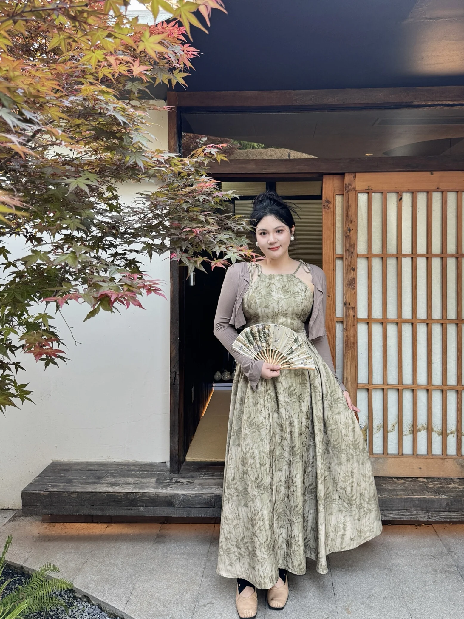 

Dahou Studio Bamboo Rhythm plus Size 2024 New Chinese Design Slimming Unique Long Floral Print Vintage Sle