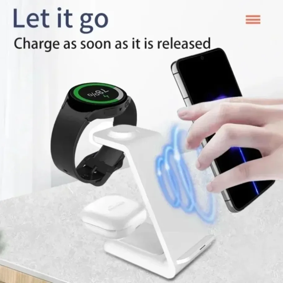 3 in 1 15W Fast Wireless Charger Stand For iPhone 17-12 Series Samsung S20 S21 Apple Samsung Galaxy 6 5 Watch 8 7 Fast Charging image 5