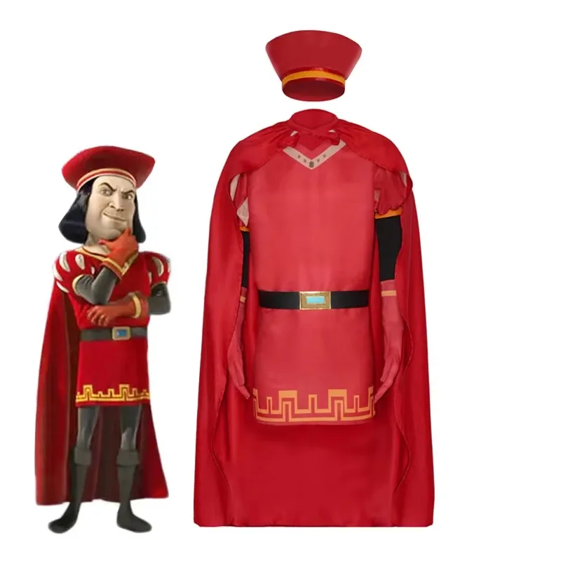 Herr Farquaad Cosplay Kostüm Shrek Karneval Uniform Mann Erwachsene Uniform Mantel Anzug Halloween Rollenspiel Urlaub Party Kostüme