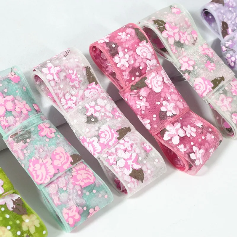 2.6cm Wide Printed Chiffon Silk Shoelaces 120CM Flat Fashion Decorative Laces Universal Women Sneaker Shoe Accessories
