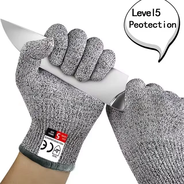 1 Pair Anti Cut Gloves Resistant Silk Antiskid Warm Winter Safety 5 Outdoor Anti-Slip Level Women Stab Men Metal Kayaking 2