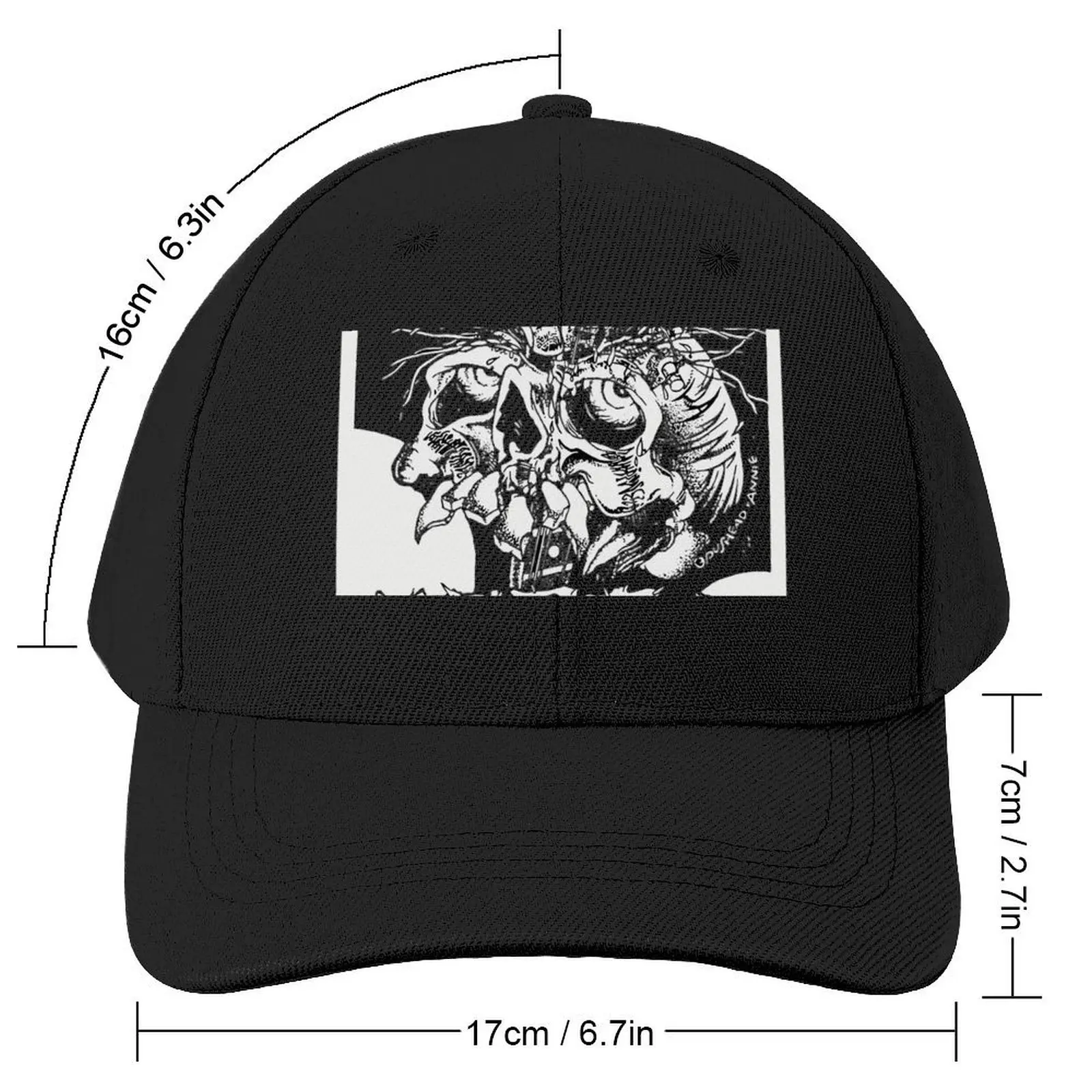 Pushead Septic Death Black And White Vintage Baseball Cap cute Golf Mens Women's