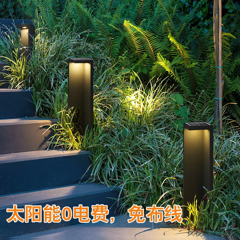 Meja dan Kursi Bar Tahan Air untuk Teras Taman Modern, Lampu Taman Luar Ruangan, Lampu Lanskap Villa, Lampu Taman Tenaga Surya Luar Ruangan