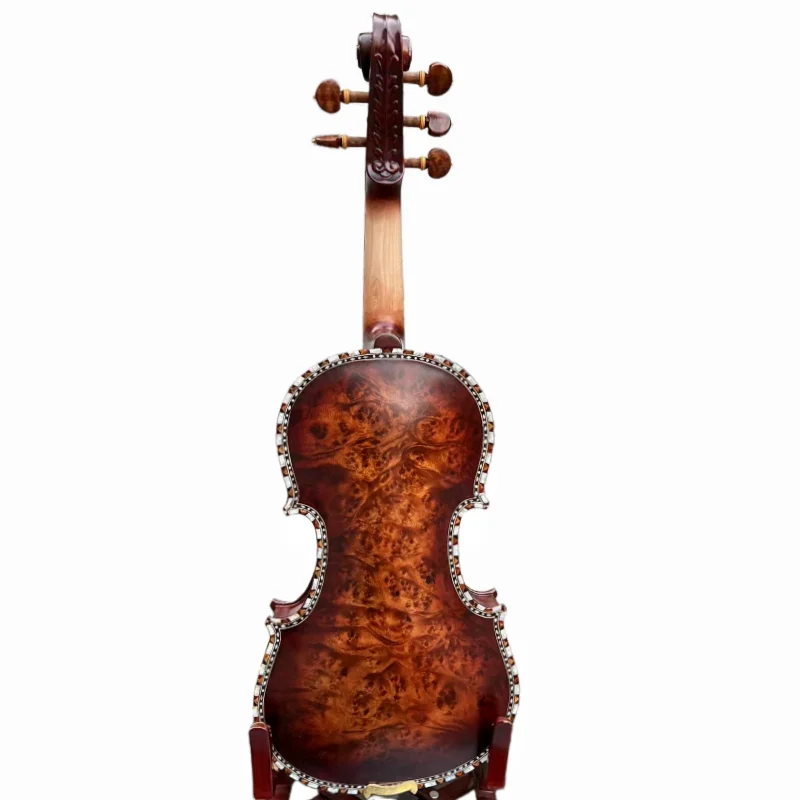SONG Master 5 string Violin 4/4,Bird\'s eye wood Shell Purfling,Great sound #15780