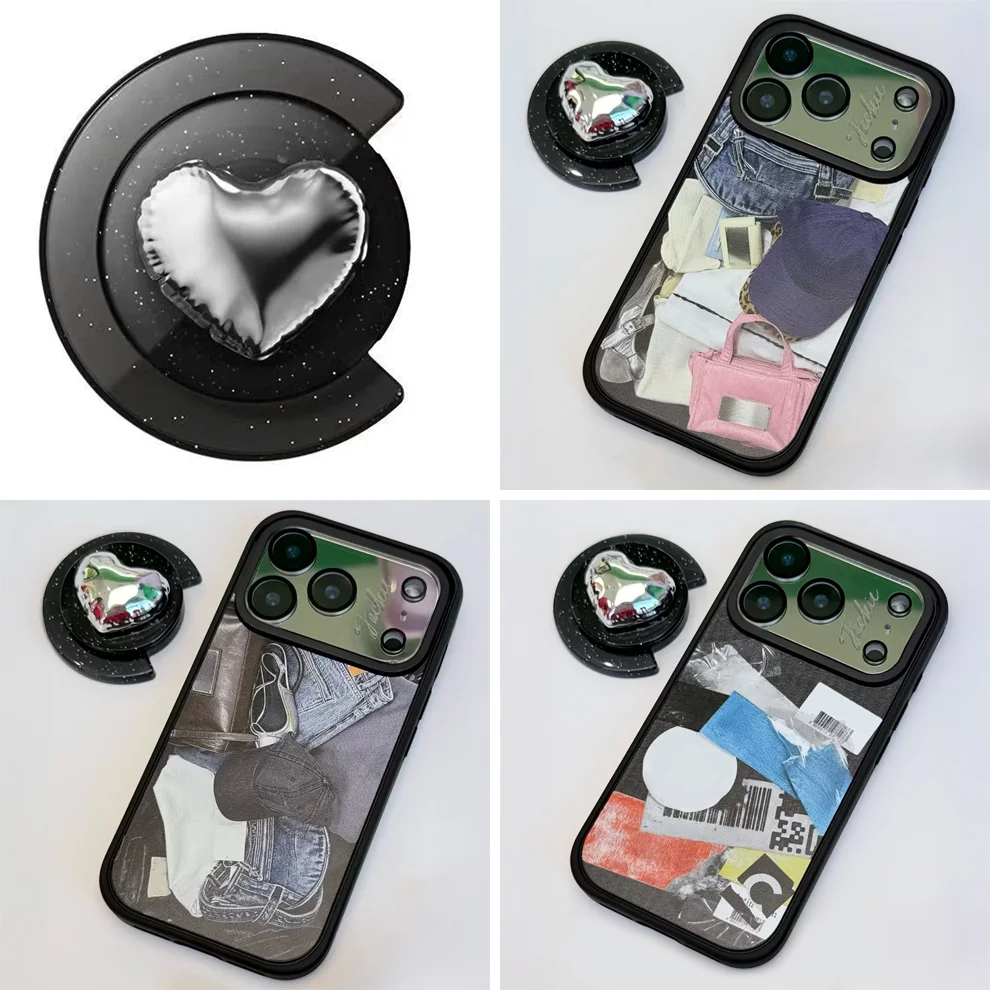 

Denim Clothes Pattern Matte Texture Black Border Magnetic Phone Cover for IPhone 14 15 16 17 Pro Max Case for IPhone 17Pro