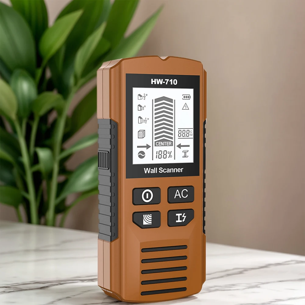 Scanner da parete per ricerca di perni 6 in 1, strumento per ricerca di perni con retroilluminazione verde, rilevatore di pareti per rilevamento del centro dei perni per cartongesso da 1-1/2 pollici