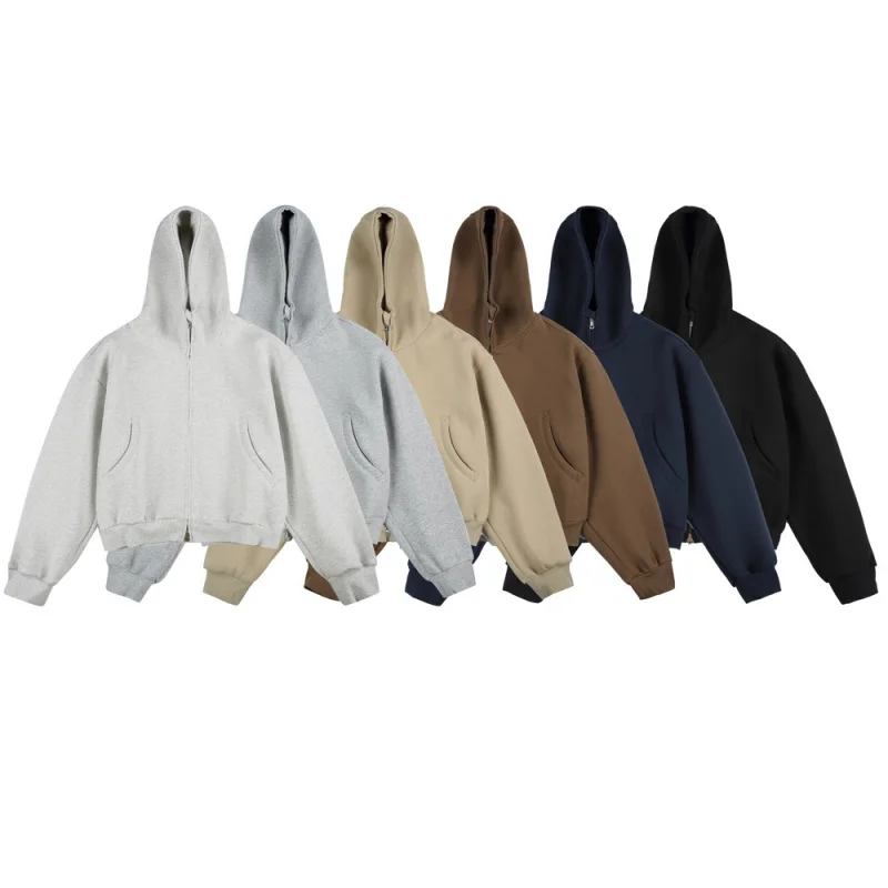 MAQVOB Top Quality 500G Heavyweight High Street EU US Size Cropped Hoodie Men and Women Oversize Boxy Brand Jacket Coat