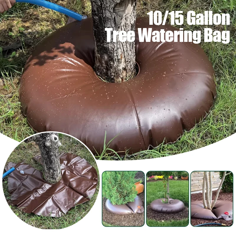 

Кольцевой поливочный мешок для деревьев объемом 10/15 галлонов, система медленного автоматического капельного полива для посадки деревьев и кустарников
