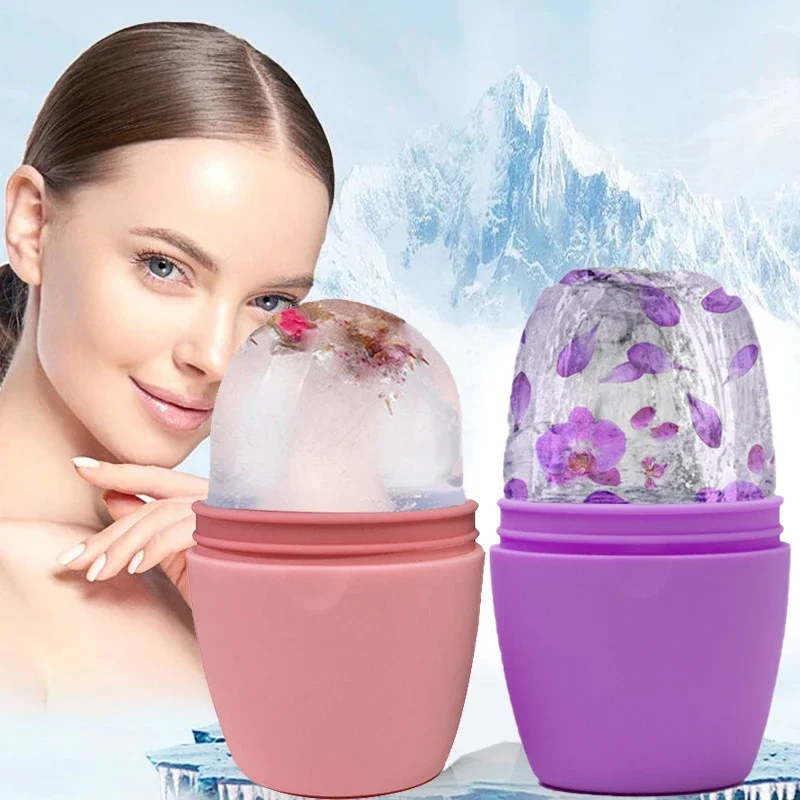 Reusable Ice Ball Massage Roller Physical Cooling Eliminate Swelling Contouring Sunburn Repair Ice Globe Face Lifting Massager