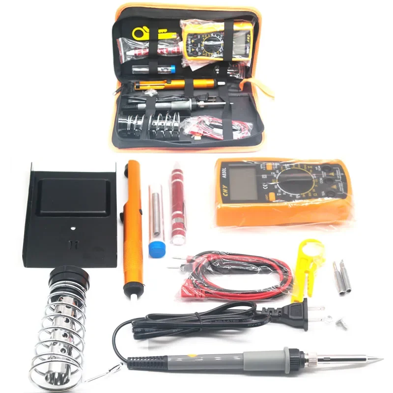 Full Set 60W 200V/240V Electric Soldering Iron Kit With Adjustable Temperature Welding Iron Electronic Repair Tool