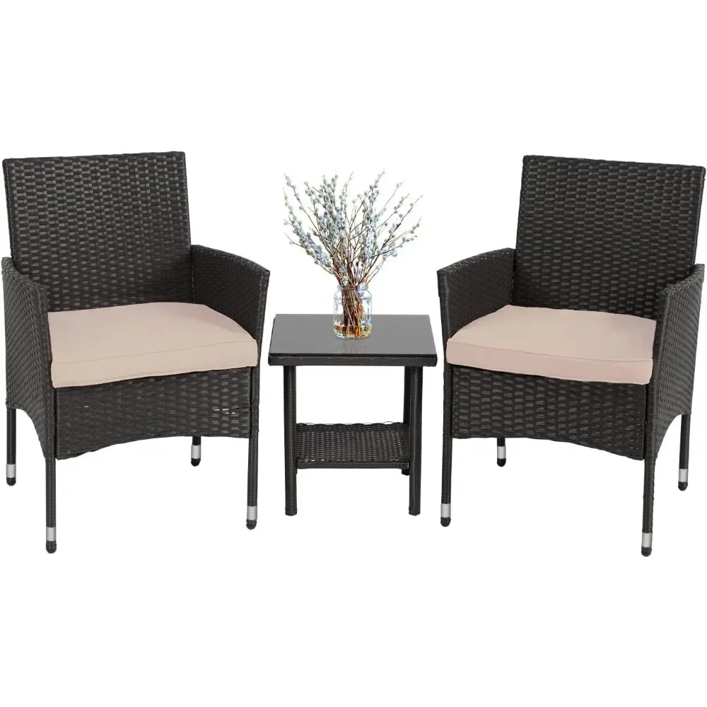 

Patio Furniture Set Outdoor Furniture Wicker Bistro Rattan Chair Conversation Sets with Coffee Table for Yard Backyard Lawn