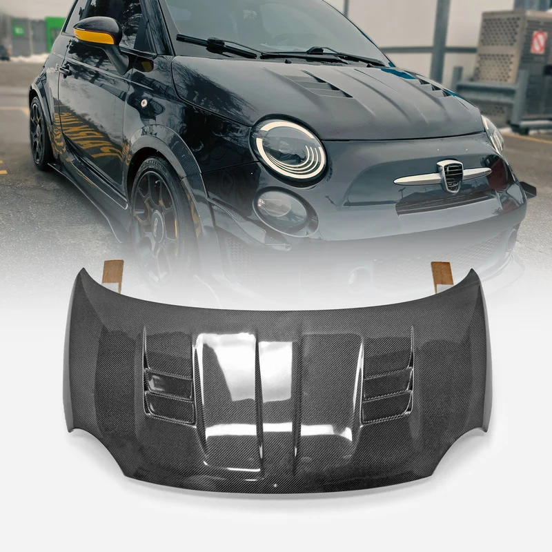 

Для Abarth 595 Fiat 500: Вентилируемый капот EPA, капот двигателя с воздухозаборником, вентиляционное отверстие, капот автомобиля