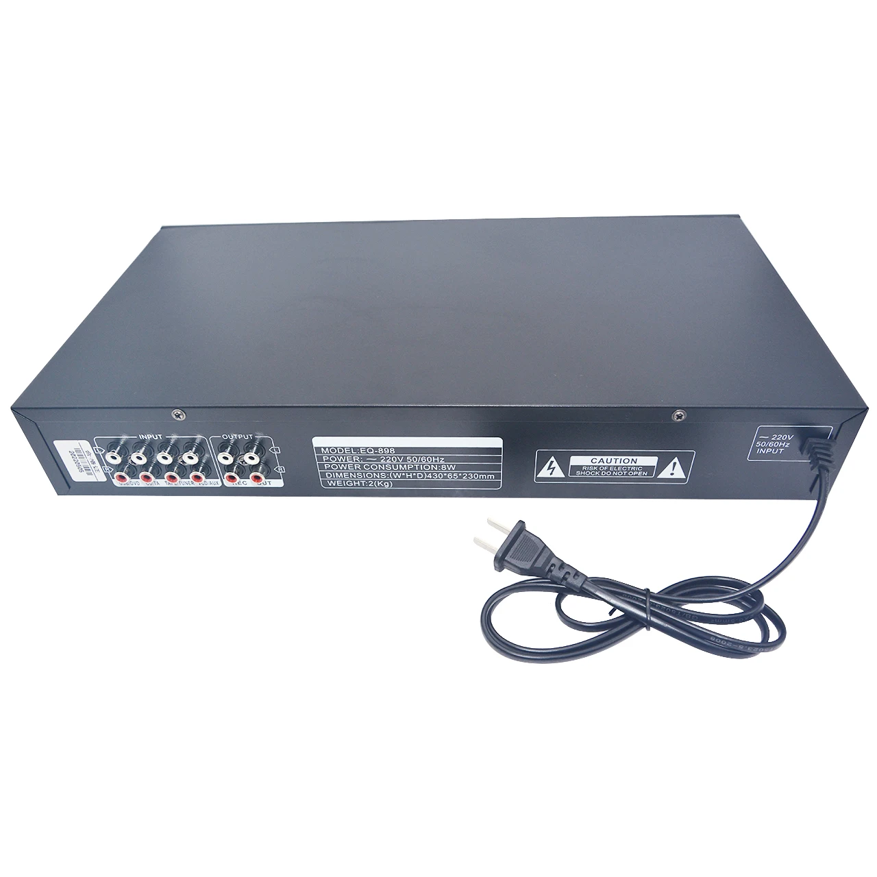 New 220V Digital HD Stereo Preamplifier Equalizer Built-In USB Bluetooth Home Stage Equalizer Dual 10 Segments EQ-898