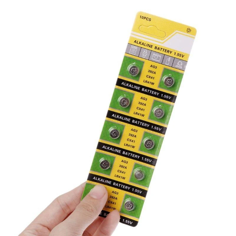 090F 10Pack นาฬิกานาฬิกาแบตเตอรี่เซลล์ 1.55V เหรียญแบตเตอรี่สำหรับของเล่นไฟฟ้า LR41