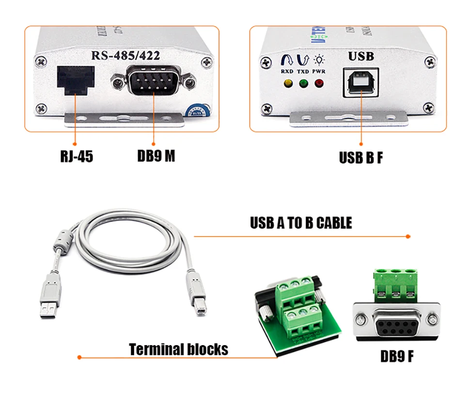 High Quality USB to RS485 RS422 Isolated Converter Adapter USB2.0 RJ45 Connector Conversion with Optical Isolation UT-820E