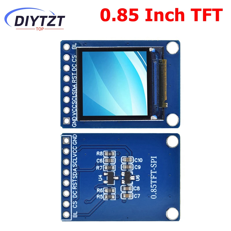 

DIYTZT 1/3PCS 0.85 Inch TFT Display Module HD IPS LCD LED Screen 128X128 SPI Interface ST7735 Controller For Arduino