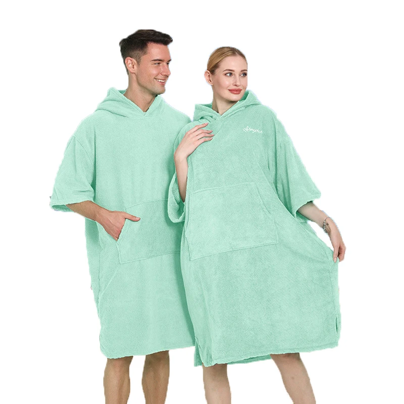 Men Microfiber Cloak Wetsuit Changing Bathrobe Beach Poncho Towel Outdoor Absorbent Quick -drying Hooded Bath Towels Women