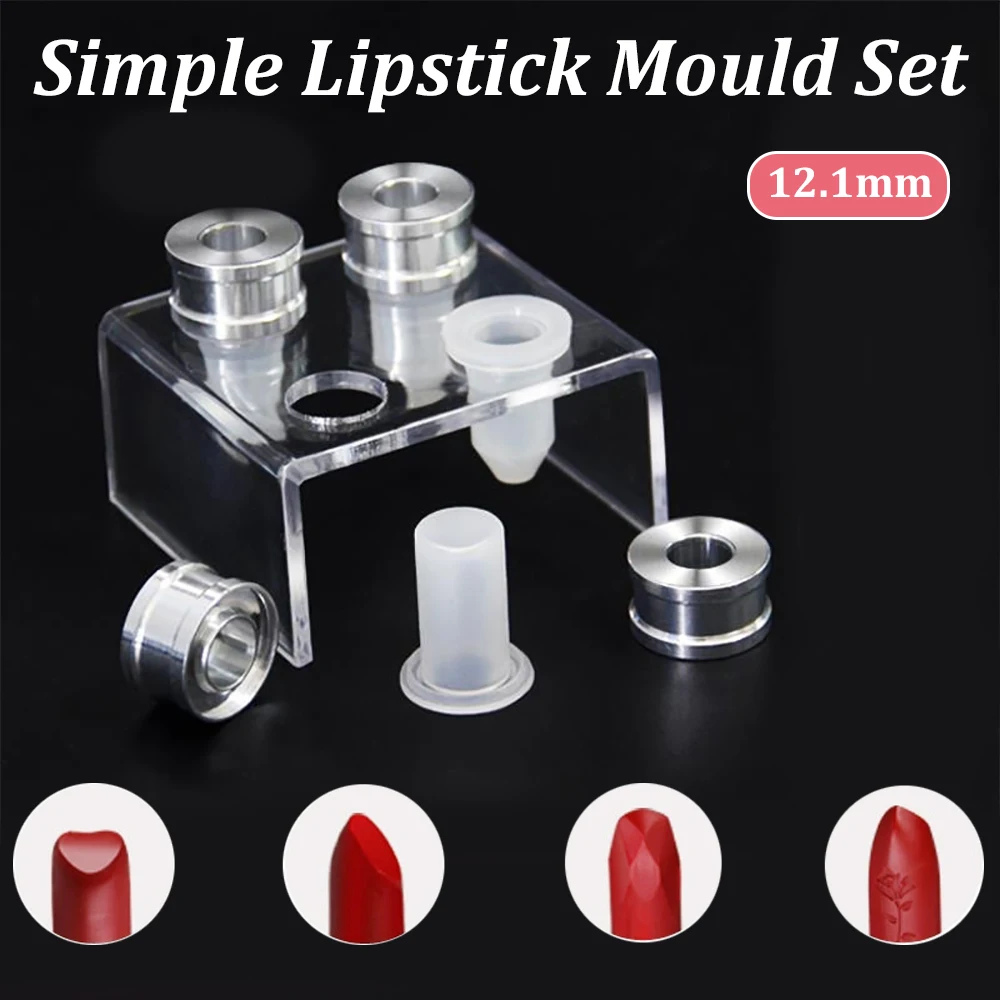 4 Holes Lipstick Mould Holder Set Simple Lipstick Silicone Mould Set for 12.1mm Lipstick Tube Makeup Cosmetics DIY Making Tool