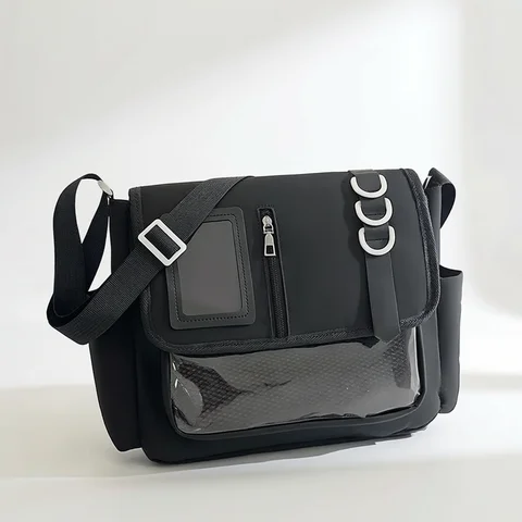 Bags Japanese Itabag Japanese Harajuku School Bags for Girls New Transparent Itabag Shoulder Crossbody Bag DIY Badges Display Plate Ita Bag