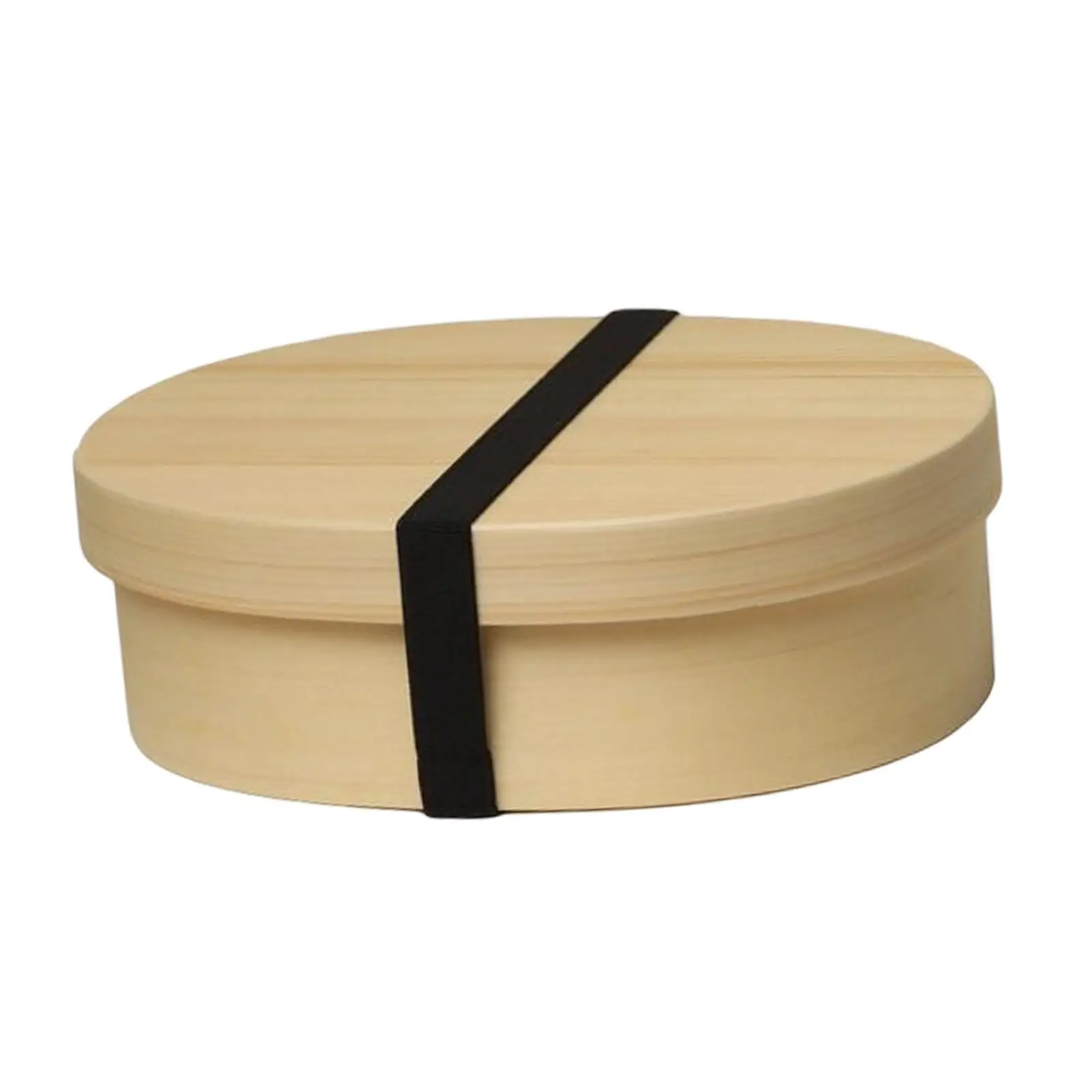 Double Layer Stackable Bento Lunch Box Wood Japanese Food Container with Separator for Camping or Office