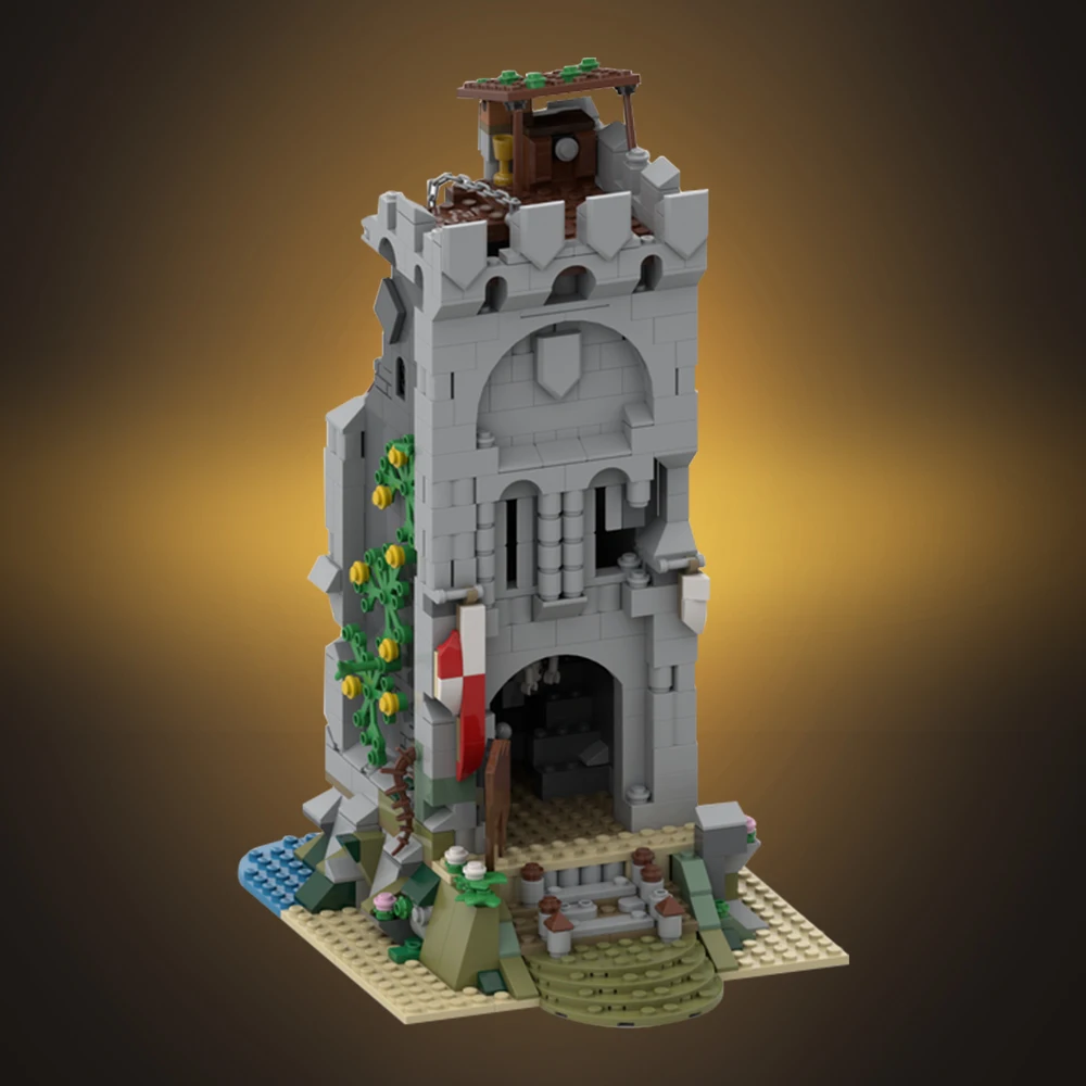 MOC Abandoned Tower Model Building Blockd Medieval Watchtower Defense Tower Bandit Pirate House Architecture Brick Toy Gift