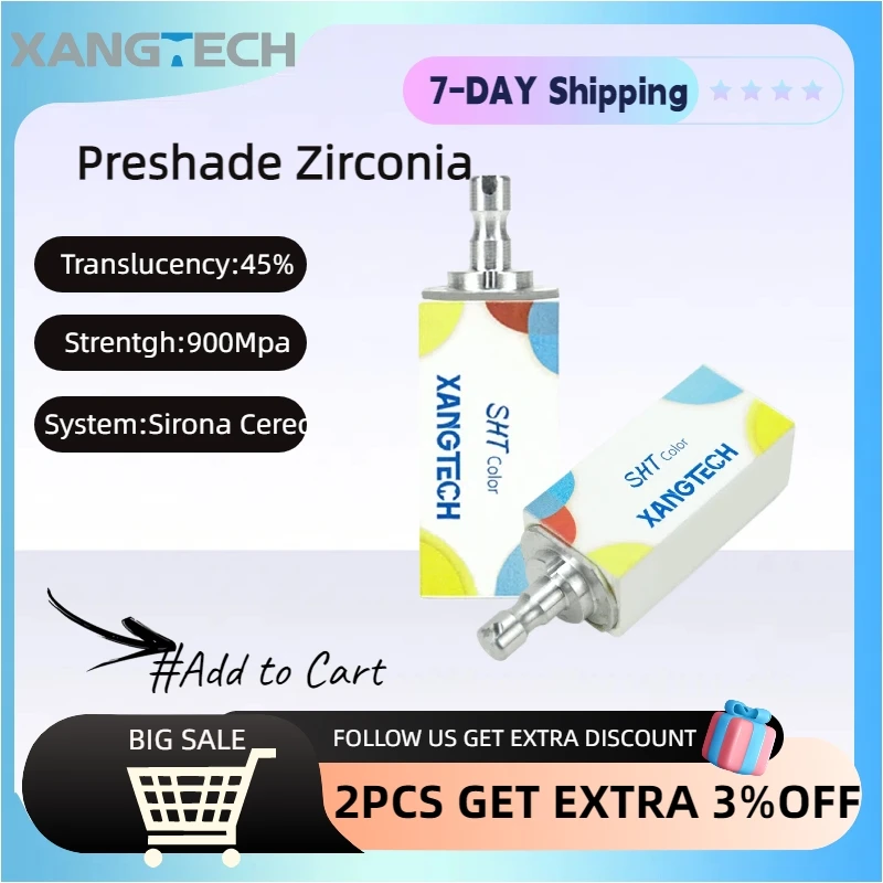 

XANGTECH 4 шт./коробка, бесплатная доставка, цветной Cerec Sirona, предварительно загруженные циркониевые блоки, диски 40*19*15, стоматологическая лаборатория Matierials