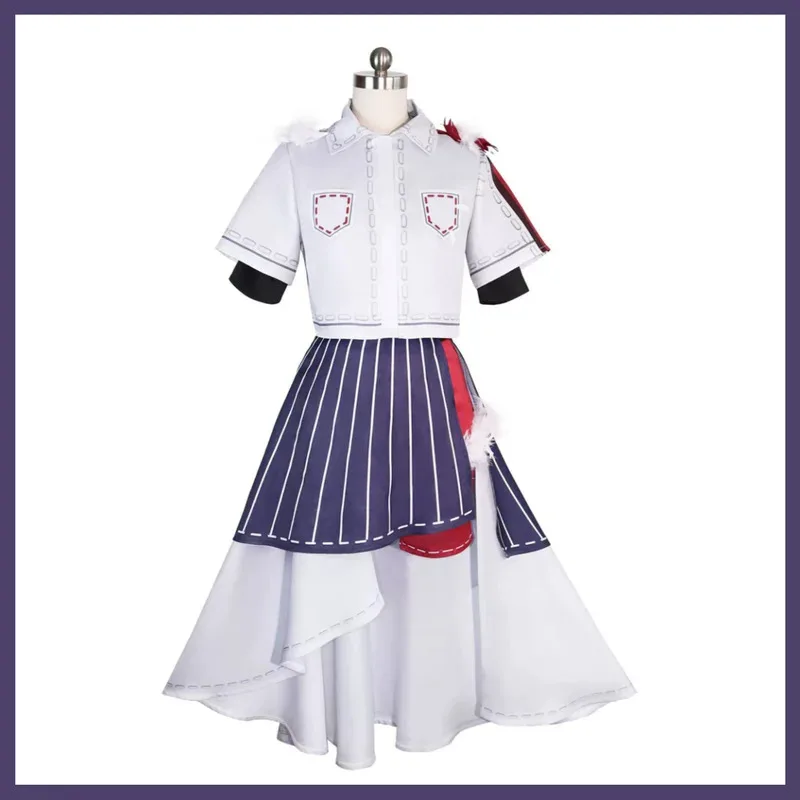 Anime Gioco Identità V Qi Shiyi Antiquario Costume Cosplay Camicia Cappotto Gonna a righe Parrucca Donna Sexy Halloween Natale Suitx;2'a