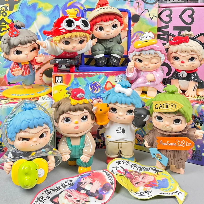 

Back To Childhood with Wakuku Series Blind Box Mystery Box Cute Doll Anime Figures Desktop Ornaments Collection Model Toy Gift