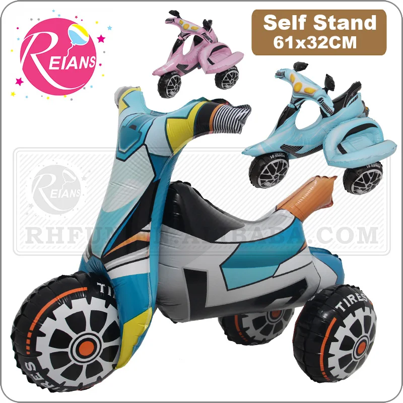 Self standing 4D Tricycle Motorbike Aluminum foil balloon toy vehicle children birthday balloon baby shower party decoration