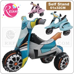 Self standing 4D Tricycle Motorbike Aluminum foil balloon toy vehicle children birthday balloon baby shower party decoration