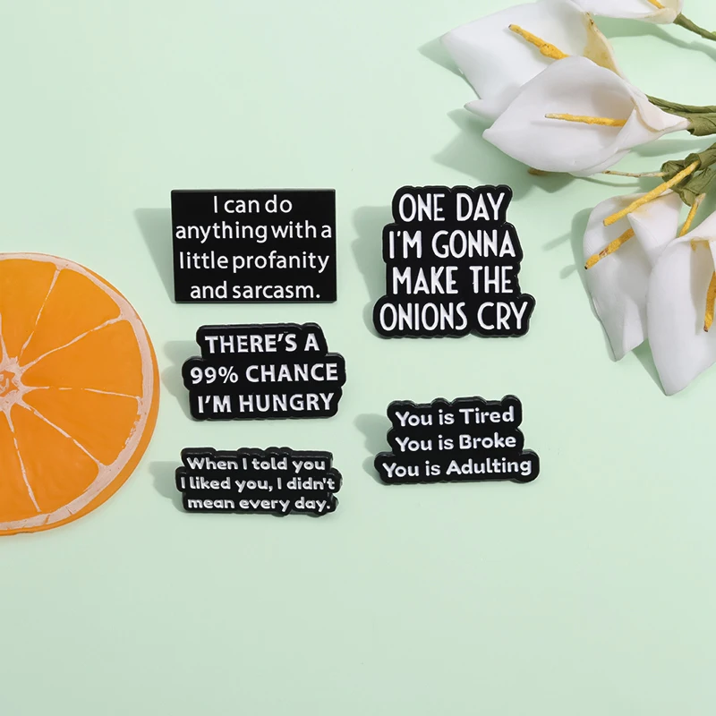 بروش بروش ساخر ، دبابيس مينا ، دبابيس ، شارة طية صدر السترة ، مجوهرات حقيبة الظهر ، إذا كنت أحبك ، لا أقصد كل يوم #5