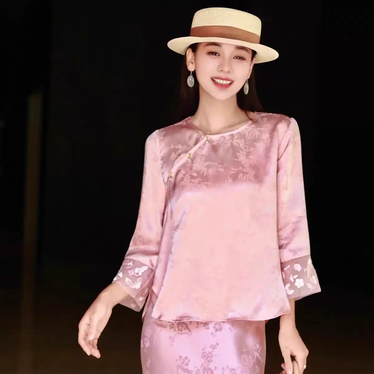 

High-end Spring Summer Women Jacquard Top Elegant Lady Loose Coat Traditional Chinese Garments S-XXL