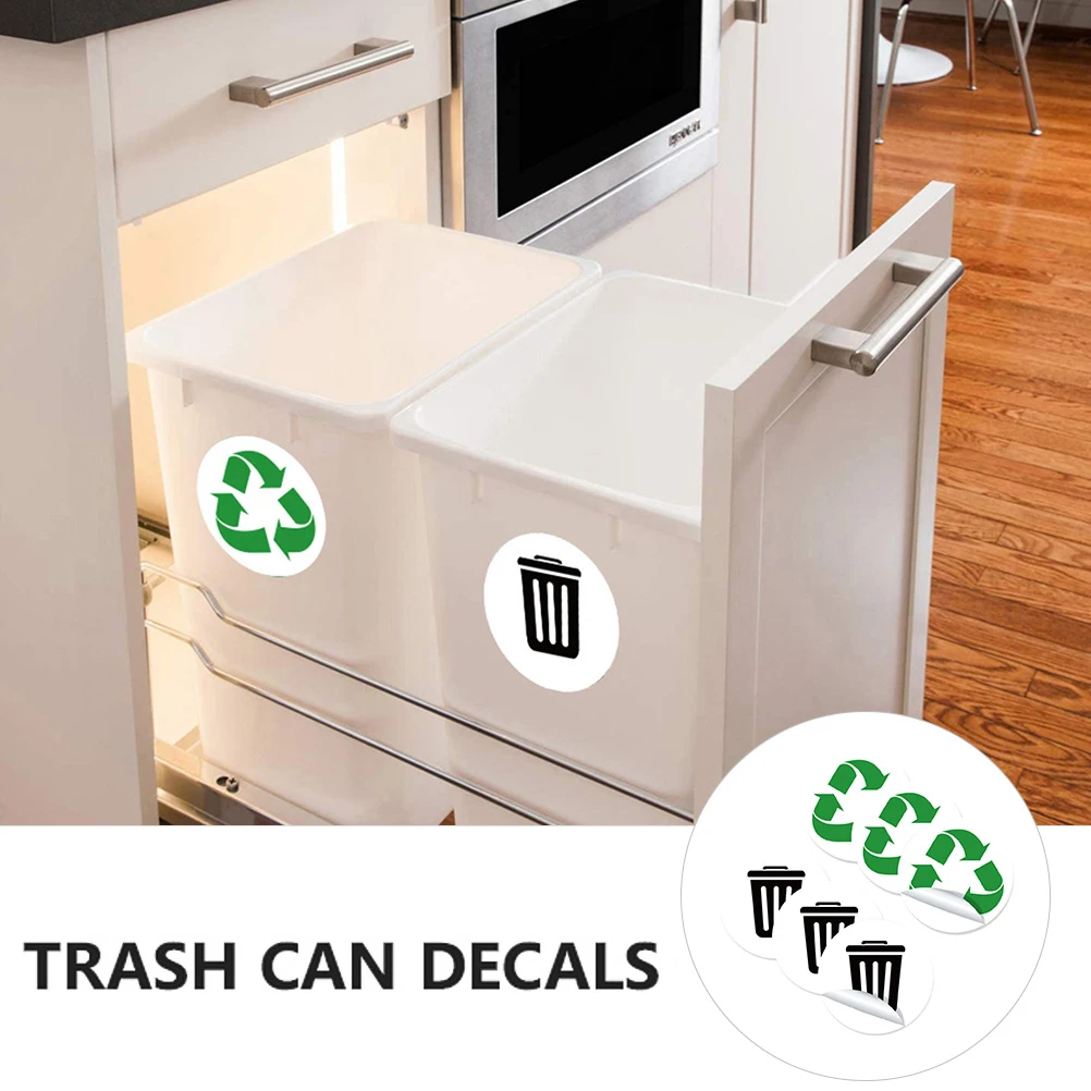 

PVC Garbage Classification Sticker Trash Can Decals Kitchen Compost Bin Removable Waterproof Waste Management Household
