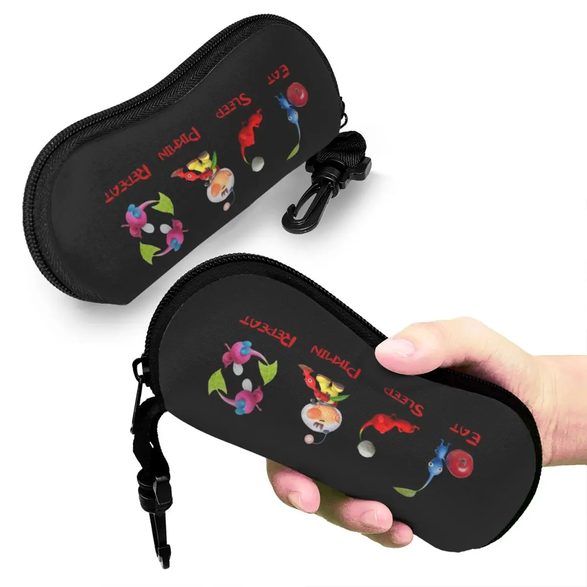 

Pikmin Characters Shell Glasses Case Protector Sunglasses Box Women Men Soft Eyeglass Bag Pouch