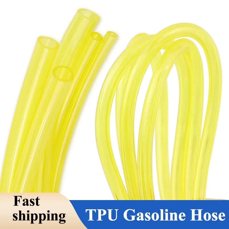 1-50m Yellow TPU Hose 2x3.5/2x4/2.5x5/3x5/3x6/4x6/5x8/6x8/7x10mm Oil Resistant Tubing for Machine Chain Saw Blower Garden Tools