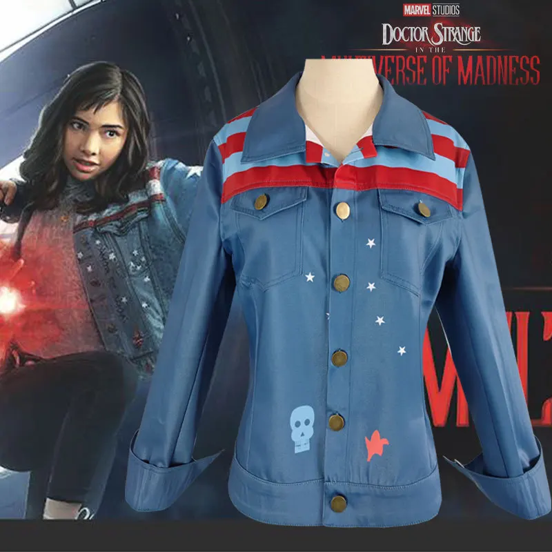 Пальто Marvel Doctor Strange 2, костюм Мисс Америки, костюм для косплея на Хэллоуин, оптовая продажа, место поставок Пальто Marvel Doctor Strange 2, костюм Мисс Америки, костюм для косплея на Хэллоуин, оптовая продажа, место поставок