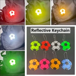 Reflective Keychain for Bags Backpack Soccer Pendant Ornaments Reflectors for Things Adults Children Night Safety Accessories