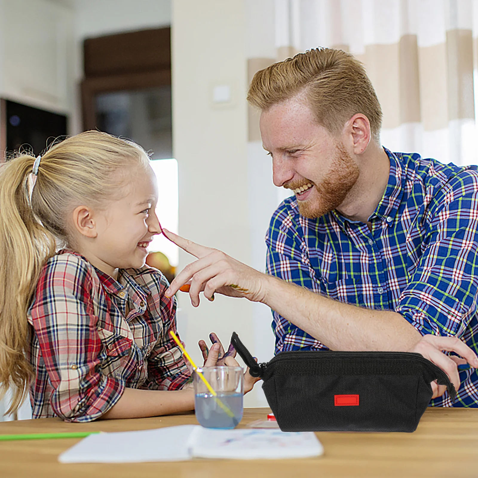 Large Capacity Pencil Bag Oxford Cloth Wear Resistant Stationery Supplies Storage Pouch For Students Portable Canvas