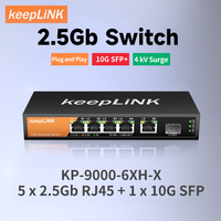 KeepLiNK 6-Port Multi-Gigabit Switch with 5-2.5Gbps Ethernet Ports and 1-10Gbps SFP+ Uplink