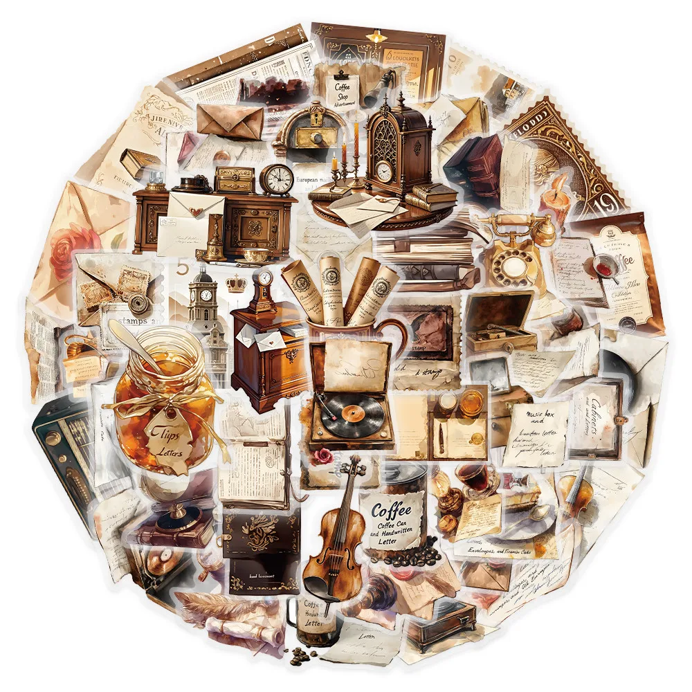 53Pcs Vintage Correspondence Stickers for Journal & Scrapbook Decor Giajar Sticker Store