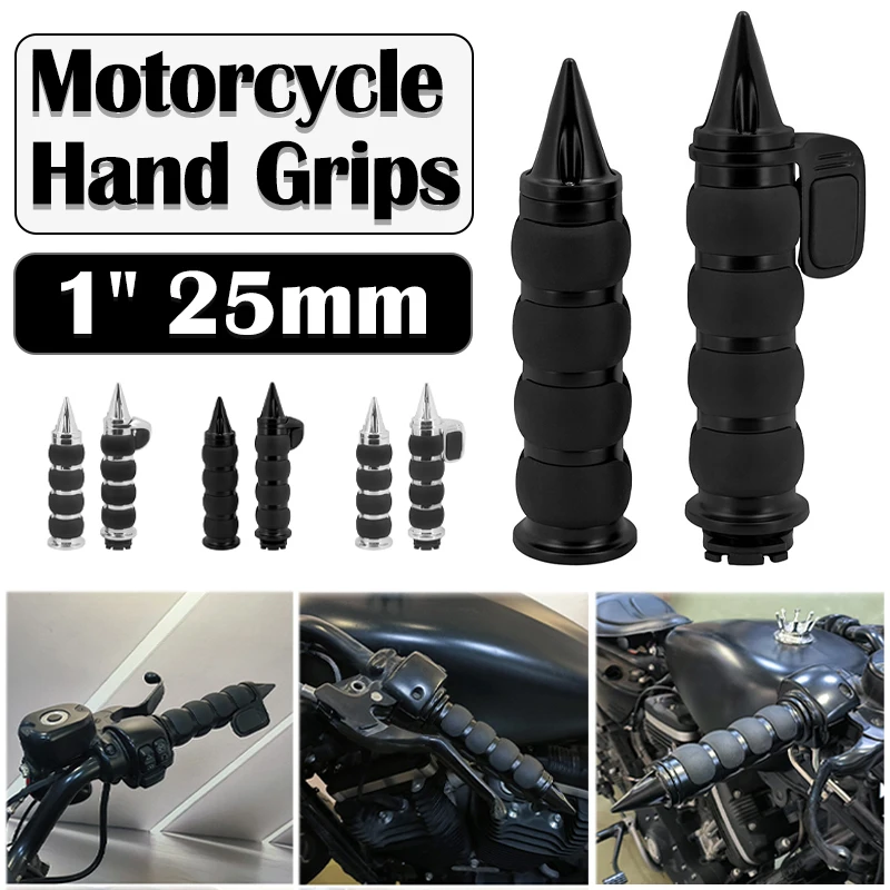 

1" 25mm Motorcycle Hand Grips Aluminum Handlebar Handle Bar for For Harley Cruiser Chopper Honda Yamaha