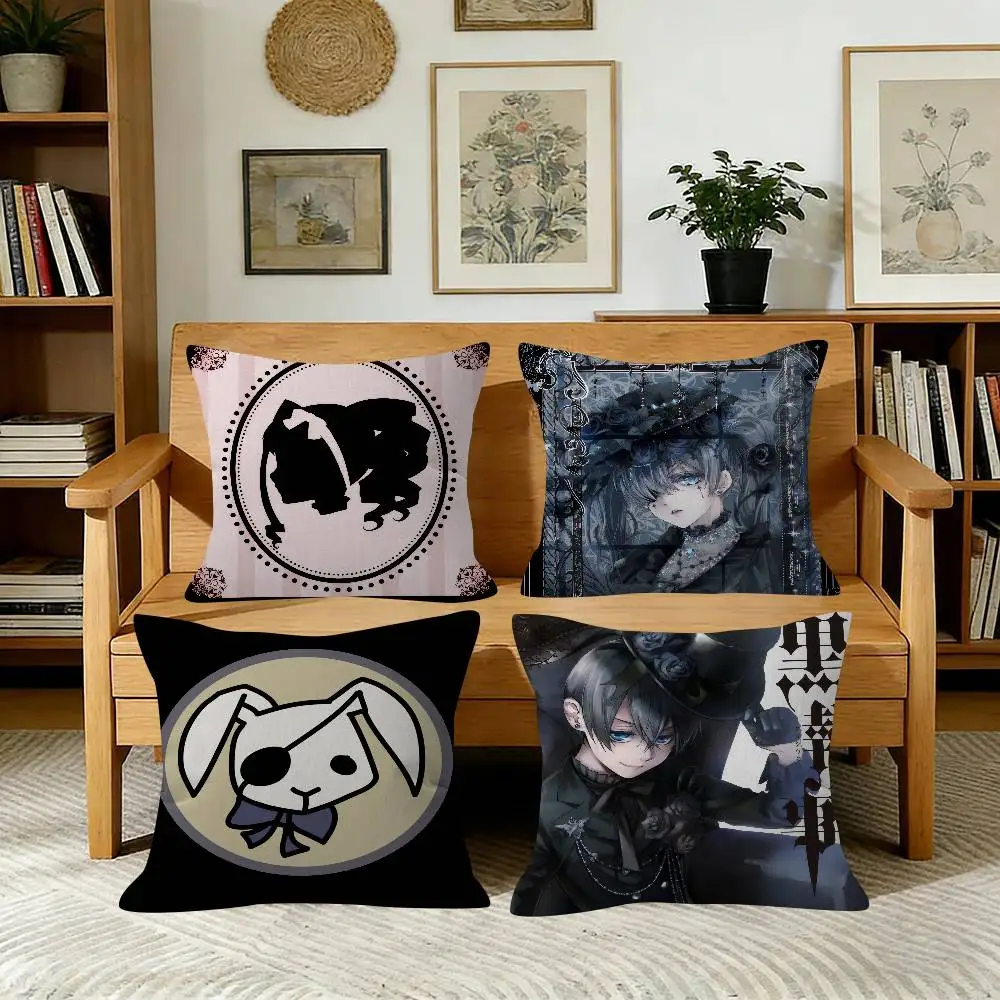 Anime B-Black B-Butler Cushion  Pillow Cushion Cover Pillowcase Living Room Sofa Home Decor Customized