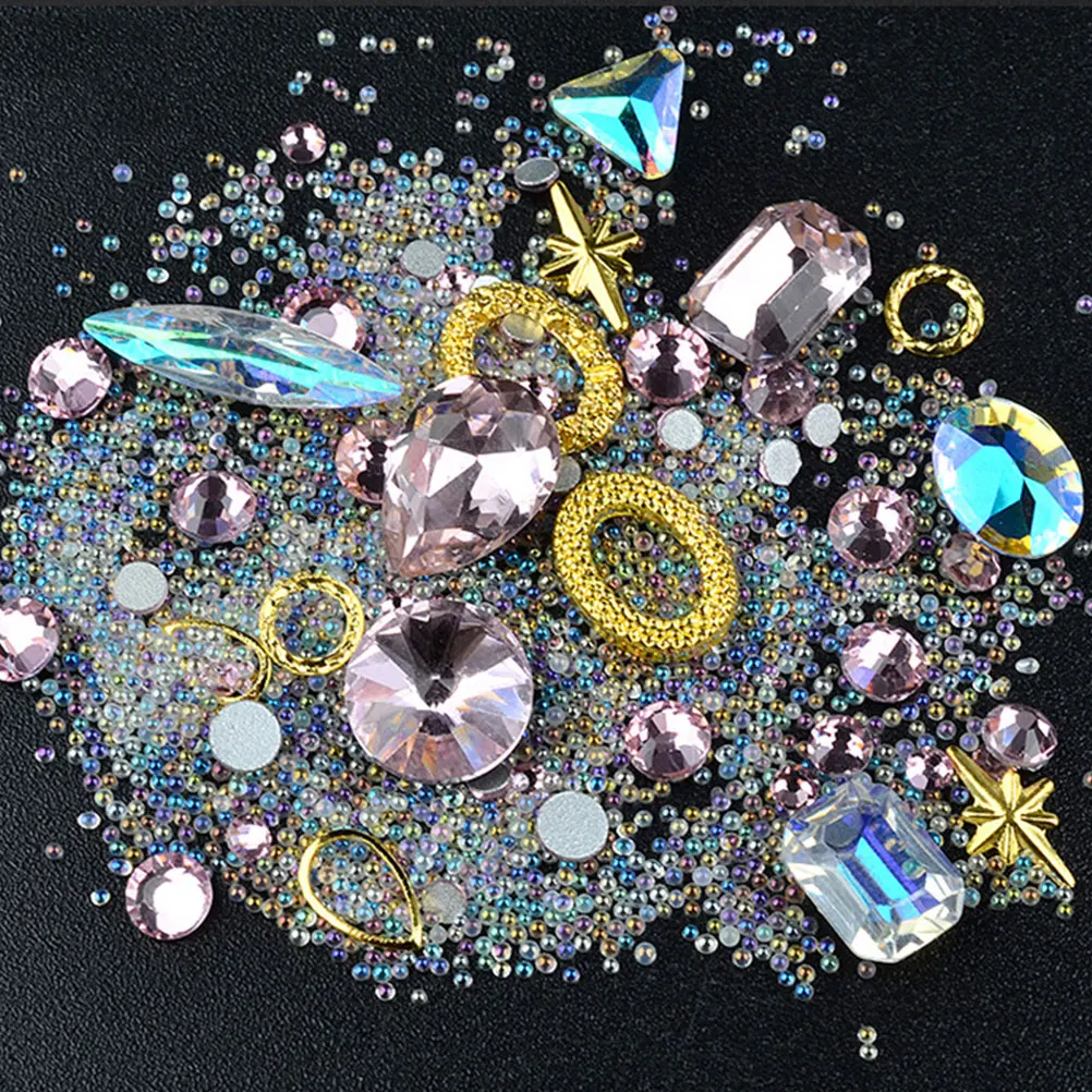 

Nail Diamond Jewelry 3 Boxes Salon Supplies Decorative Charms Rhinestone Metal Manicure Jewels Artificial Natural Nails Party