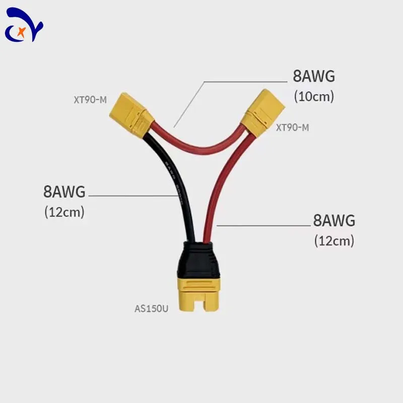 1PCS Amass XT90/AS150U plug series line increases voltage by 12cm with 8th silicone wire