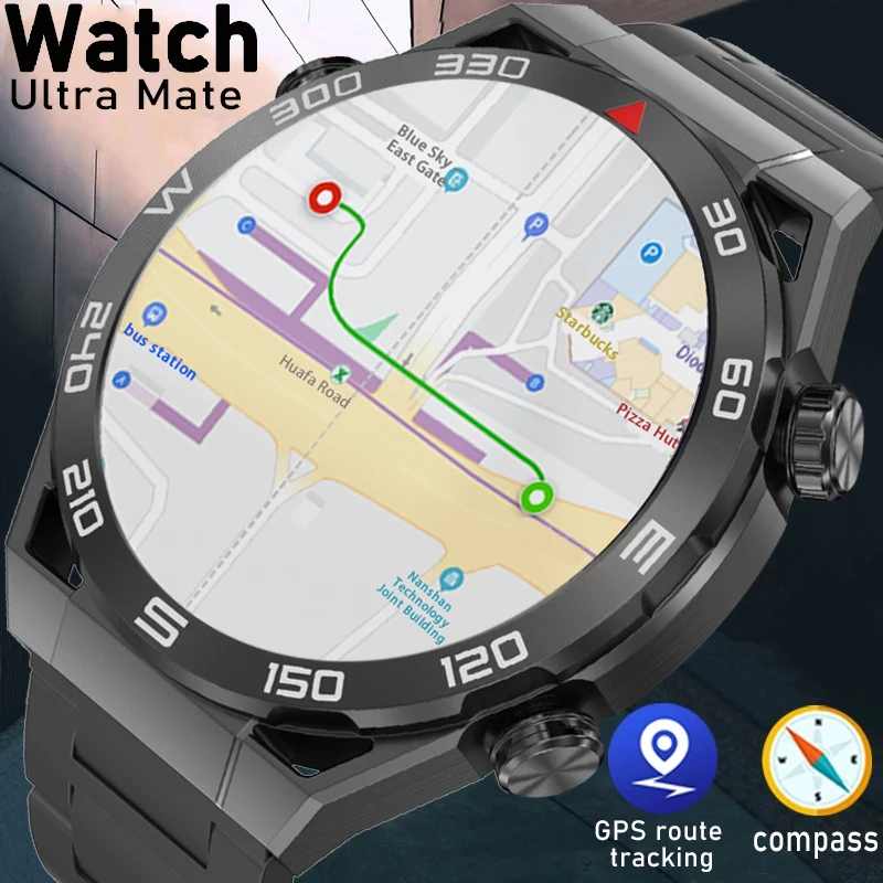 2023 Outdoor Men ECG Smart Watch 1.5inch 454*454 HD Screen 360mAh Dial Call Watch GPS Route Tracking Smartwatch for IOS Android